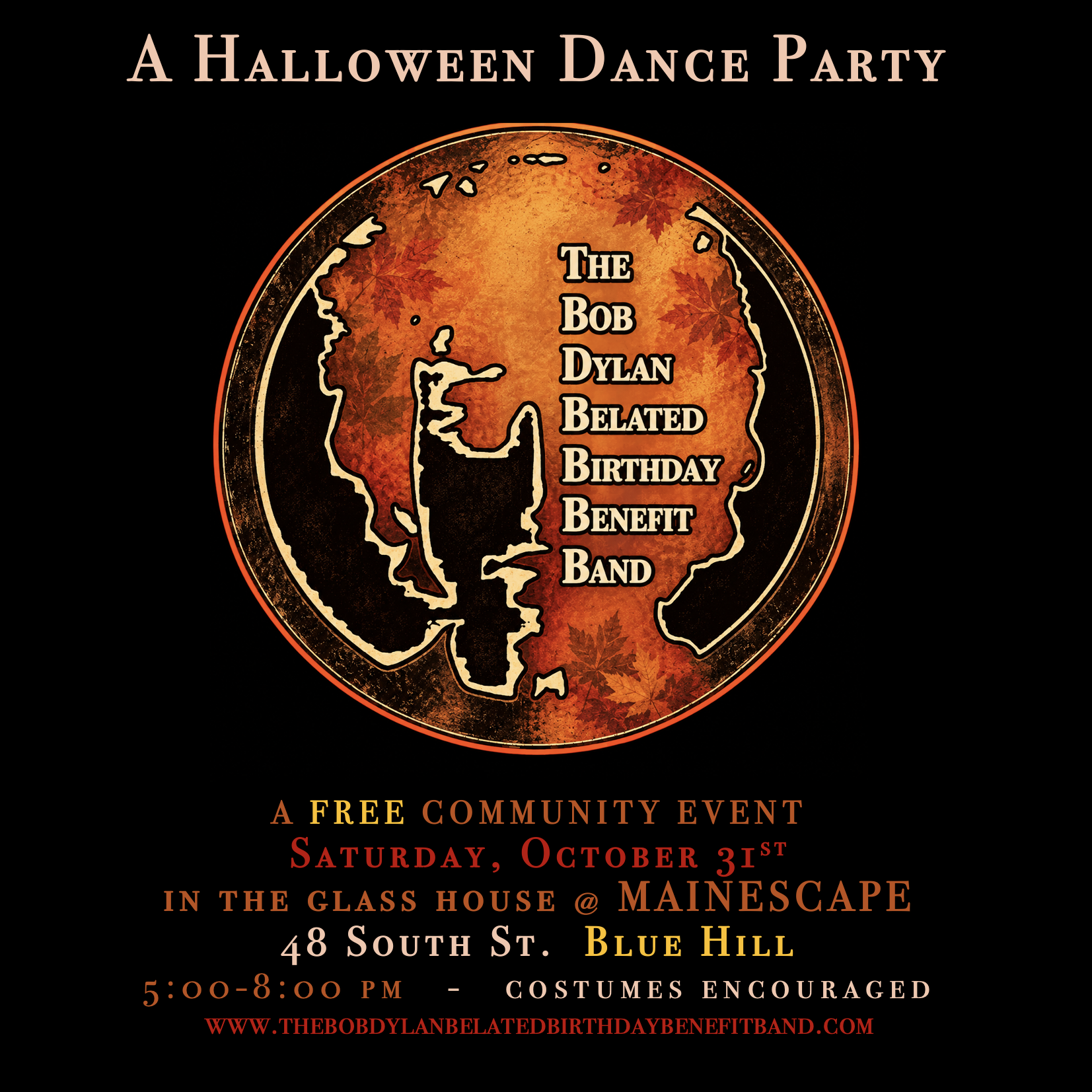 Halloween Dance Party with The Bob Dylan Belated Birthday Benefit Band