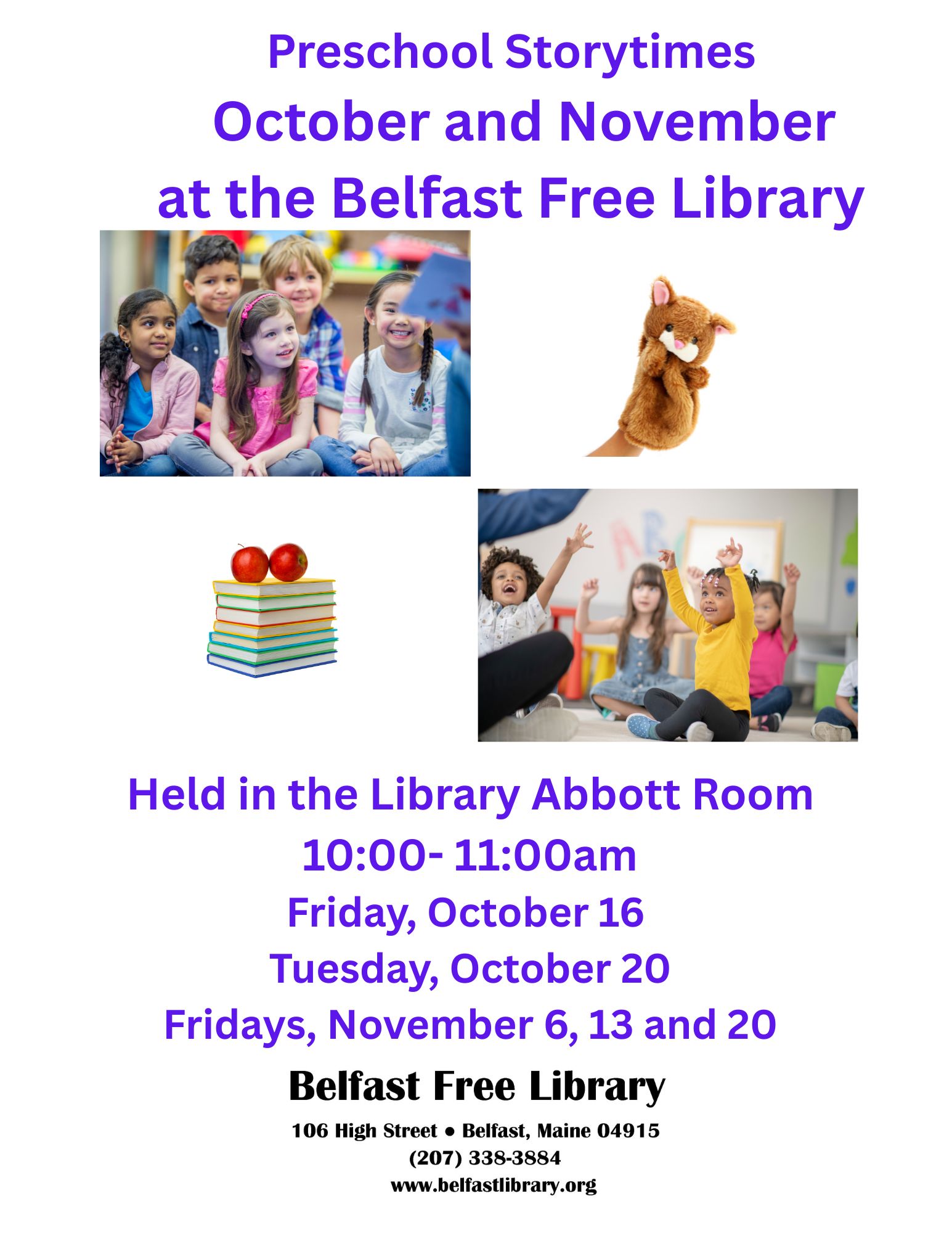 Preschool Story time at Belfast Free Library