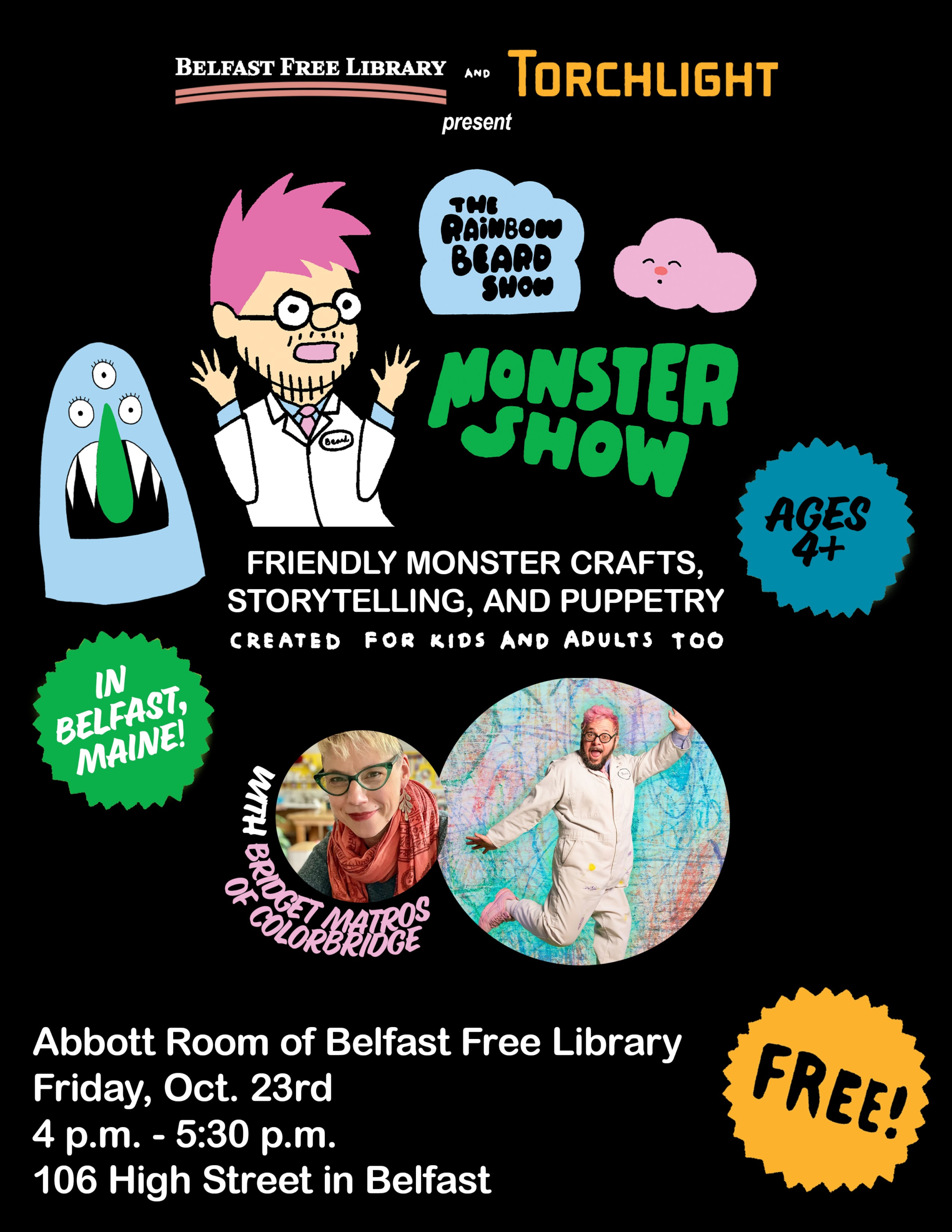 Monster Show at Belfast Free Library!